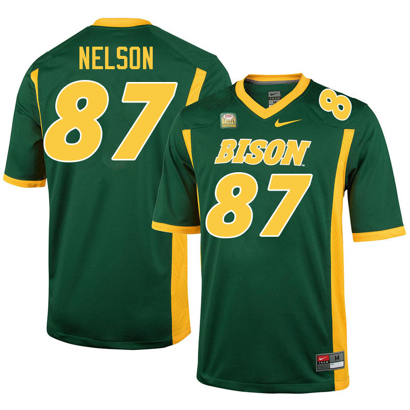 North Dakota State Bison #87 Noah Nelson College Football Jerseys Stitched-Green